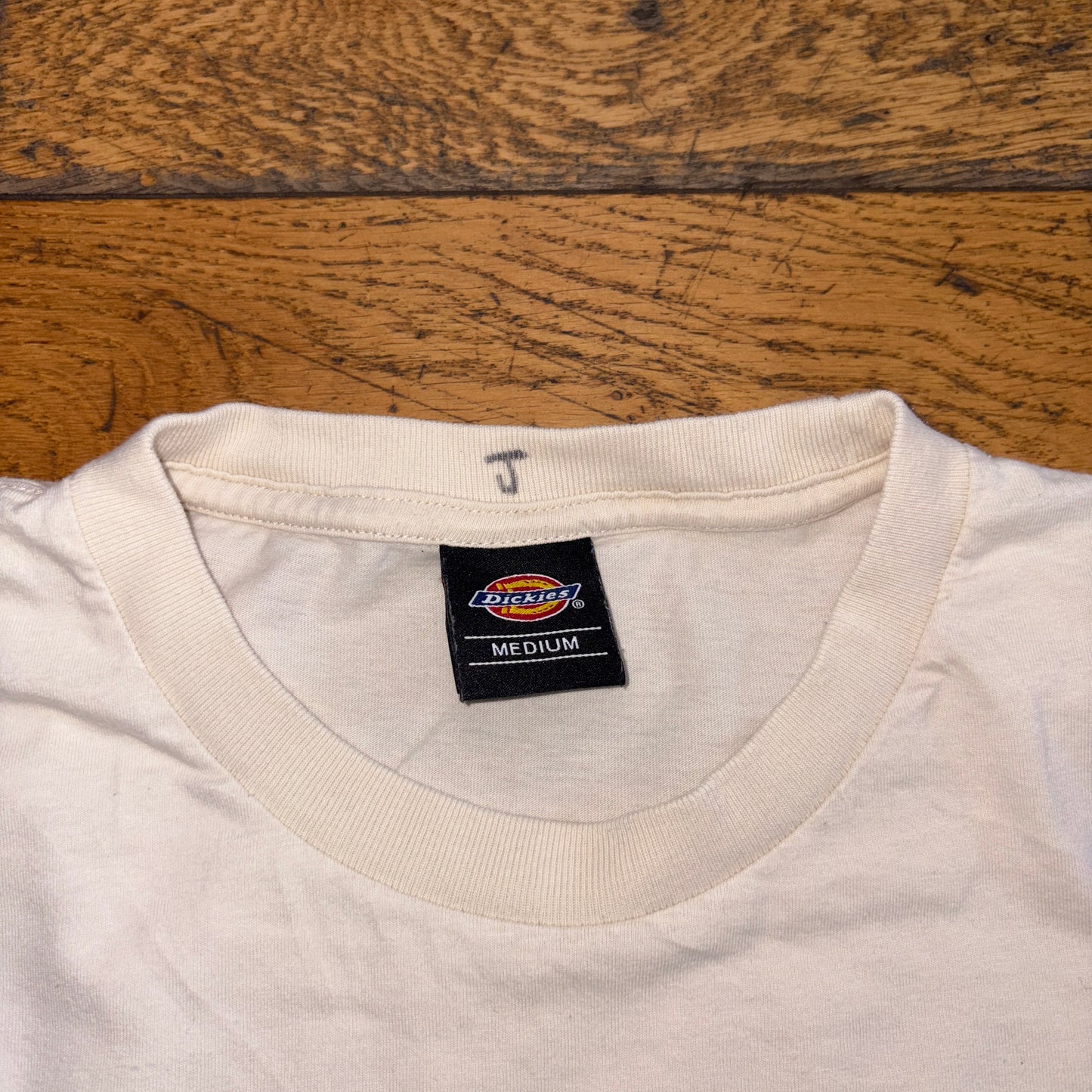 Vintage Dickies Spellout White Graphic T-Shirt - S