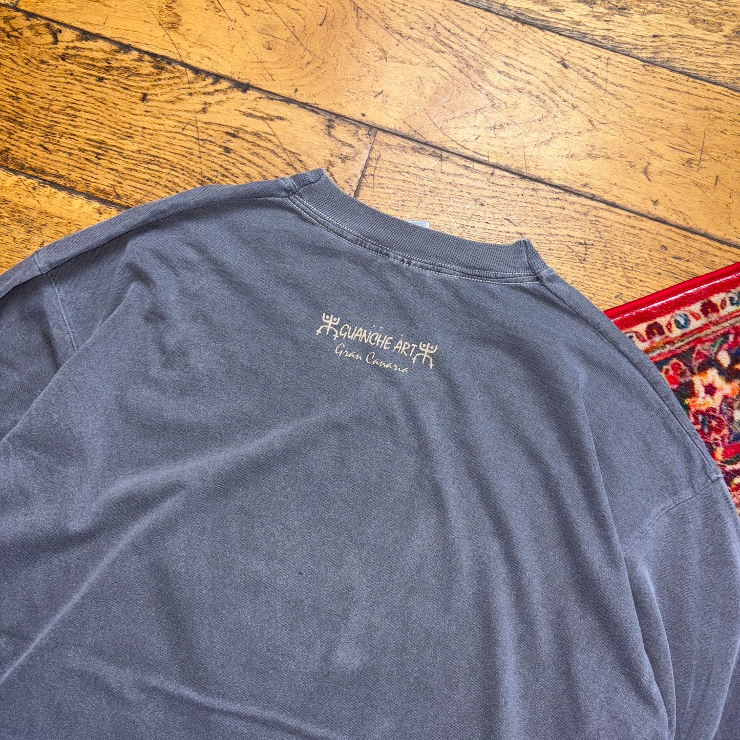 Vintage Grey Graphic Long Sleeve T-Shirt - M
