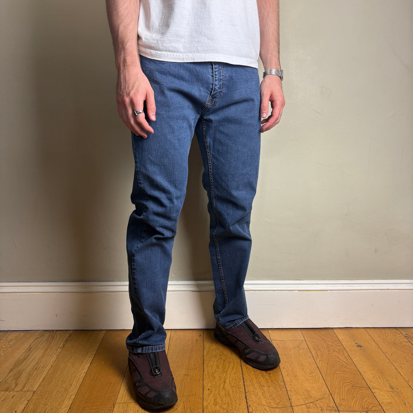 Vintage Levis 505 Straight Blue Denim Jeans - 38R