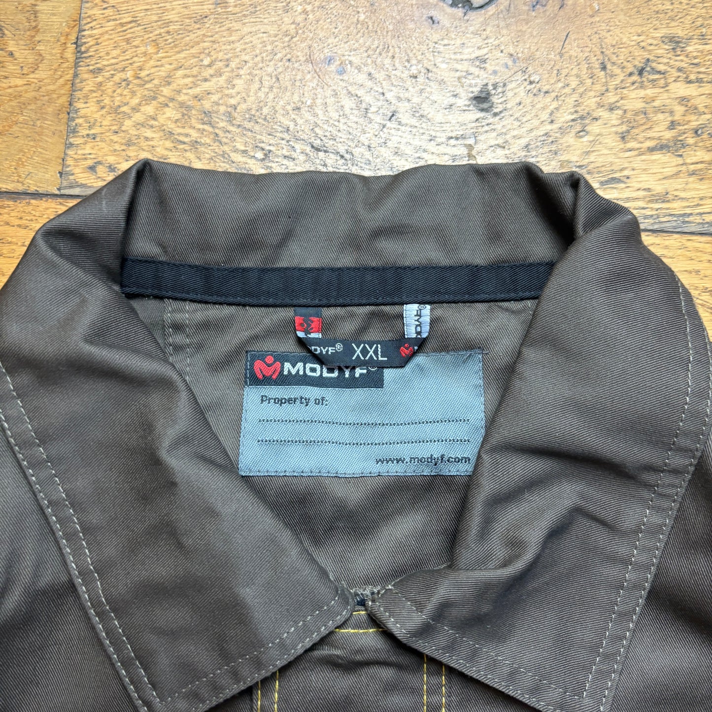 Vintage Modyf Khaki Brown Contrast Stitch Workwear Jacket - 2XL