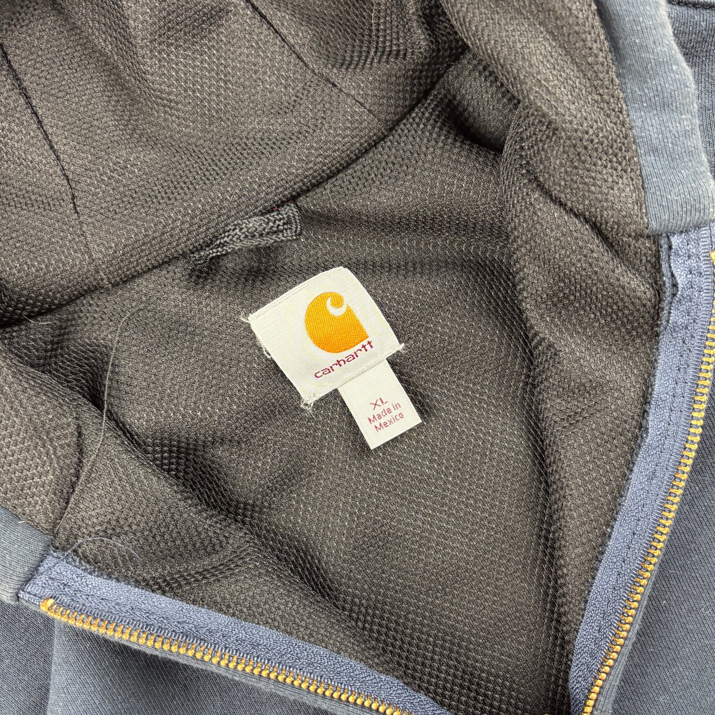 Vintage Carhartt Navy Zip Hoodie Sweatshirt - XXL
