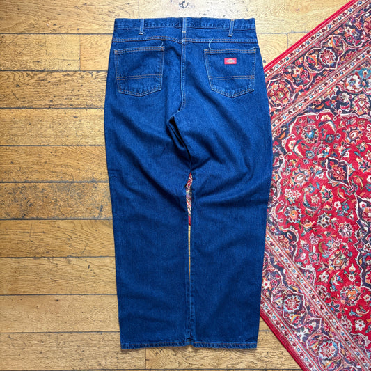 Vintage Dickies Workwear Carpenter Baggy Blue Jeans - 38L