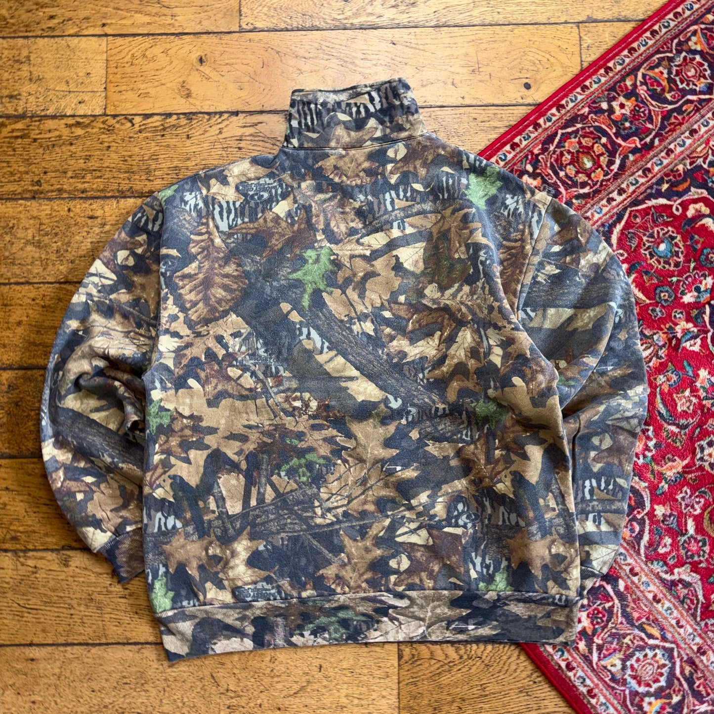 Vintage Realtree Camo Green Quarter Zip Sweatshirt - L