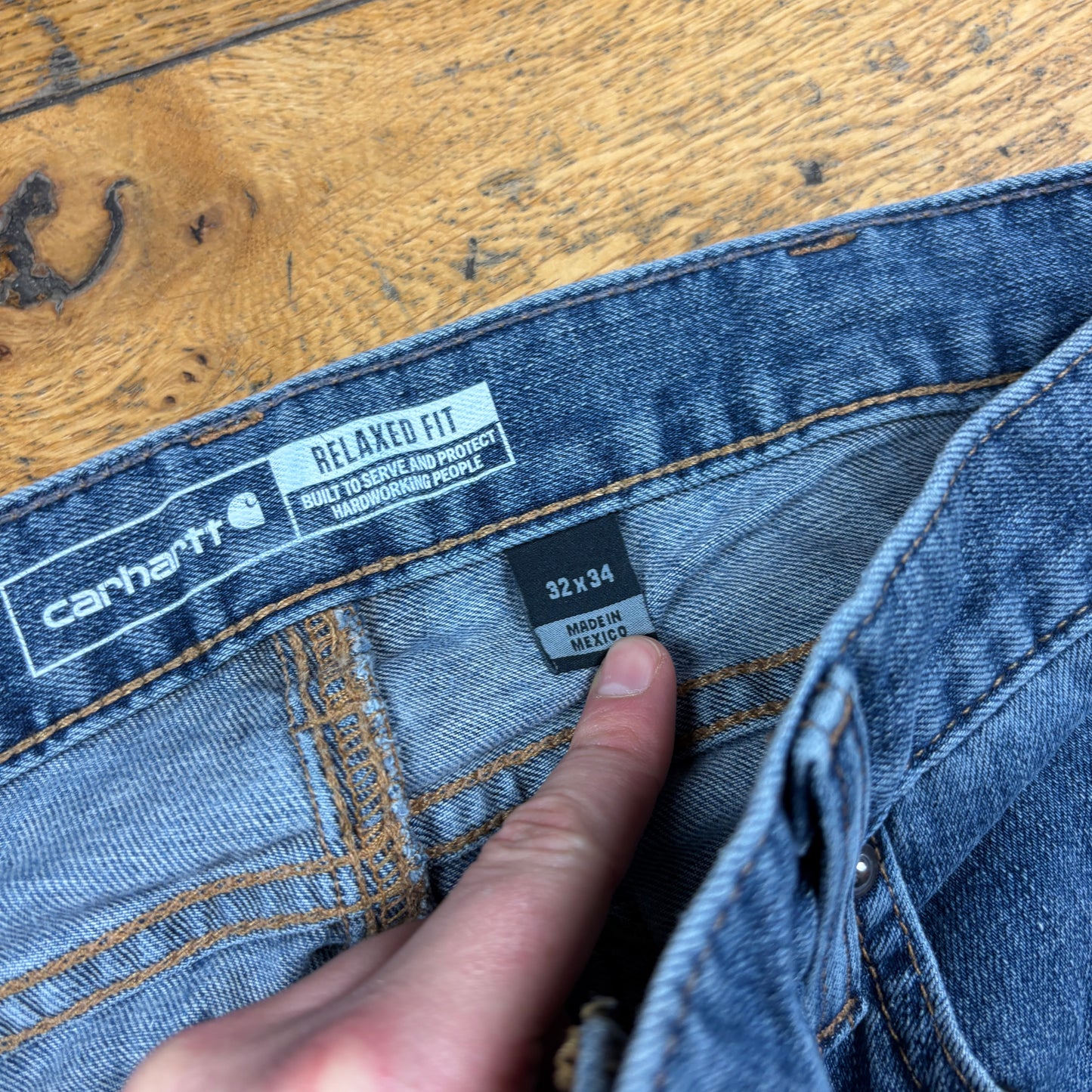 Vintage Carhartt Blue Workwear Carpenter Straight Jeans - 34
