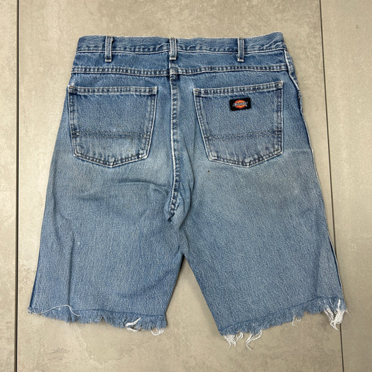 Vintage Dickies Workwear Carpenter Blue Baggy Shorts - 32
