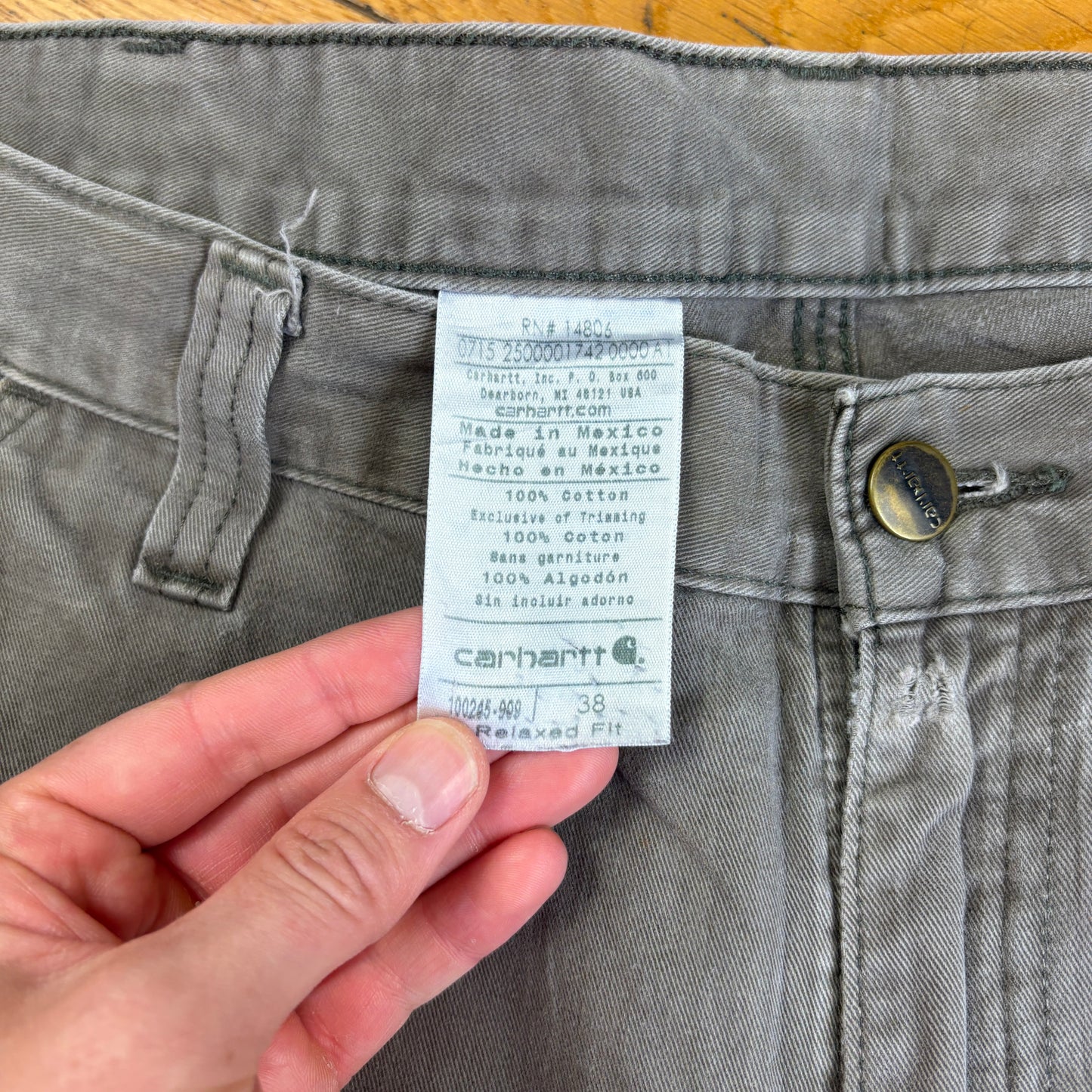 Vintage Carhartt Grey Workwear Baggy Carpenter Shorts - 38