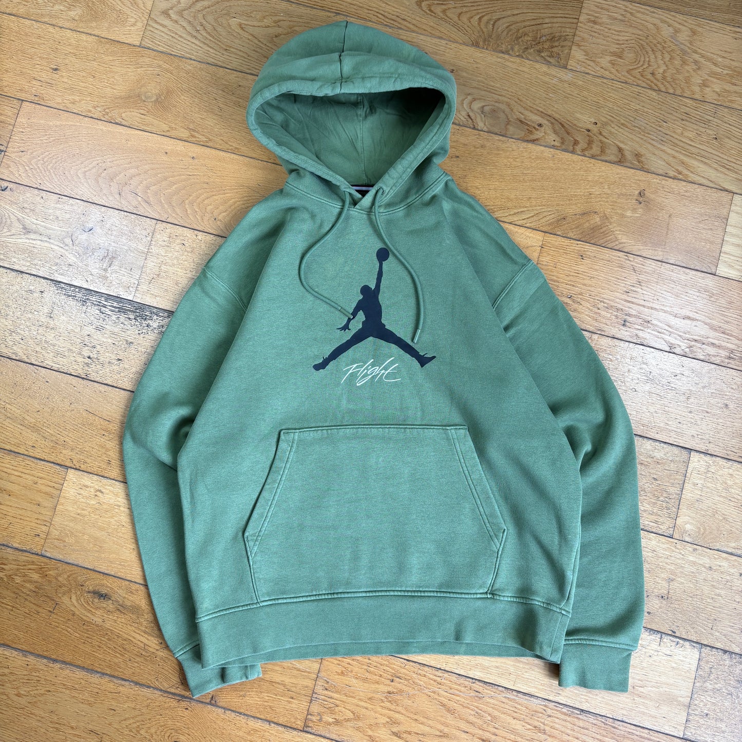 Vintage Nike Jordan Green Hoodie Sweatshirt - M