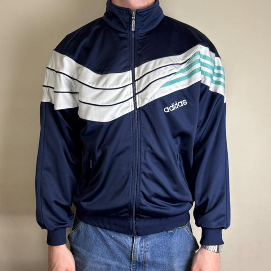 Vintage Adidas 90s Navy Track Jacket - M