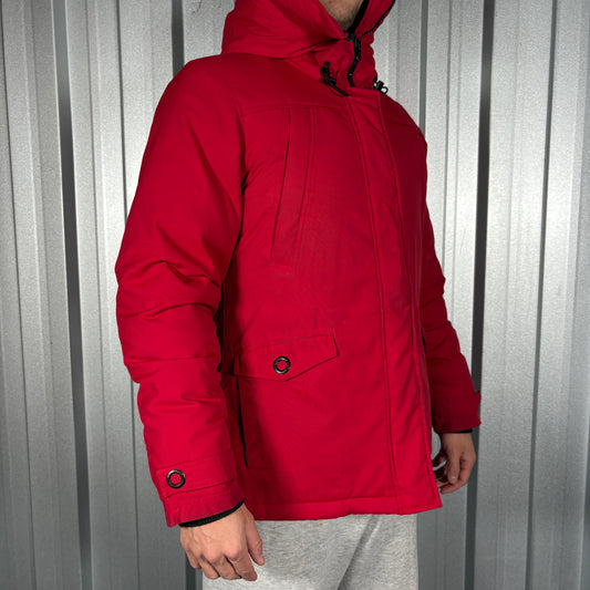 Ecko Unltd Red Y2K Down Parka Hooded Jacket - L