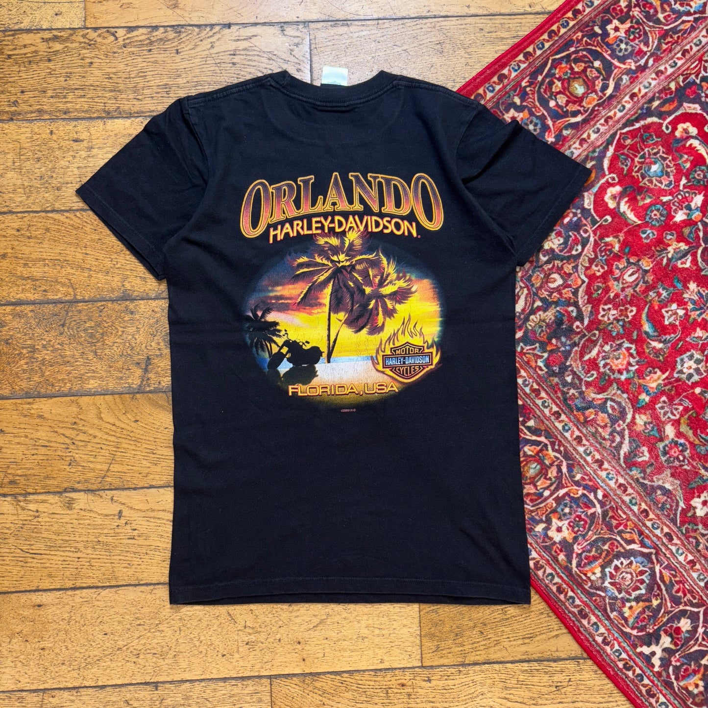 Vintage 2008 Harley Davidson Black Graphic T-Shirt - XS