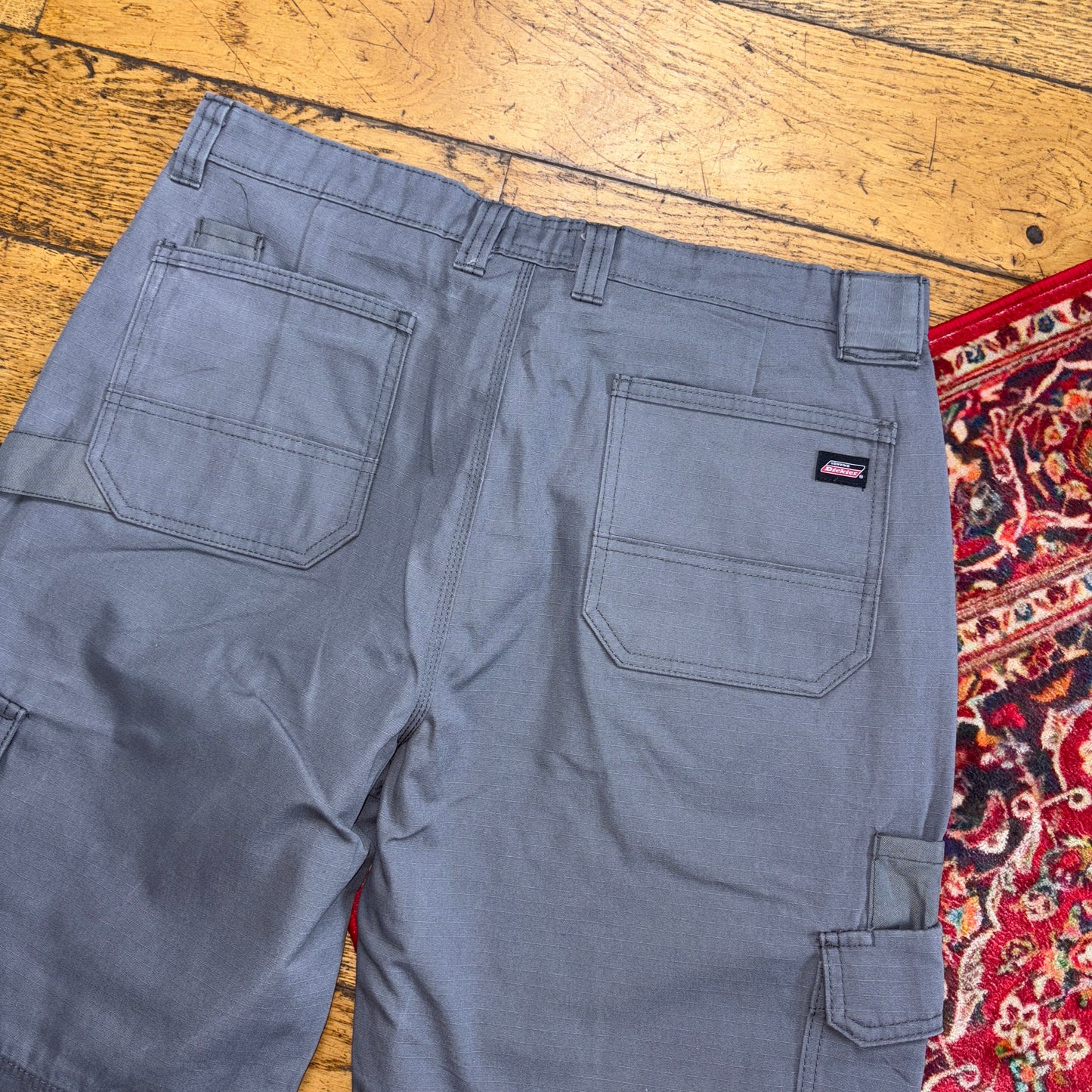 Vintage Dickies Workwear Carpenter Grey Baggy Shorts - 36