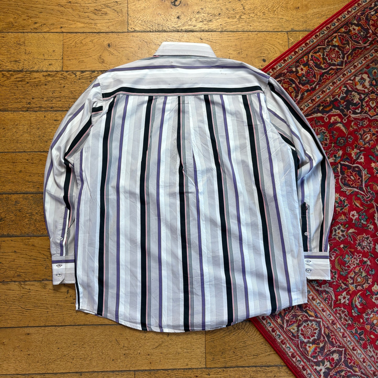 Vintage Southpole White Purple Hip Hop Stripe Shirt - 2XL