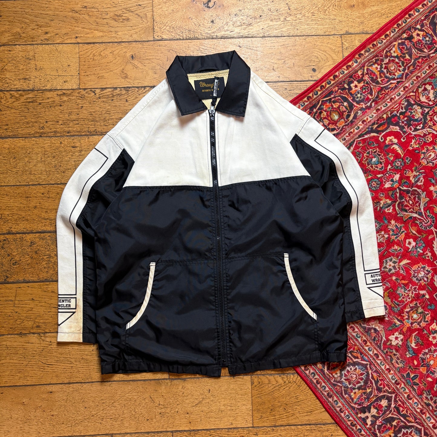 Vintage Wrangler Western White Black Workwear Jacket - XL