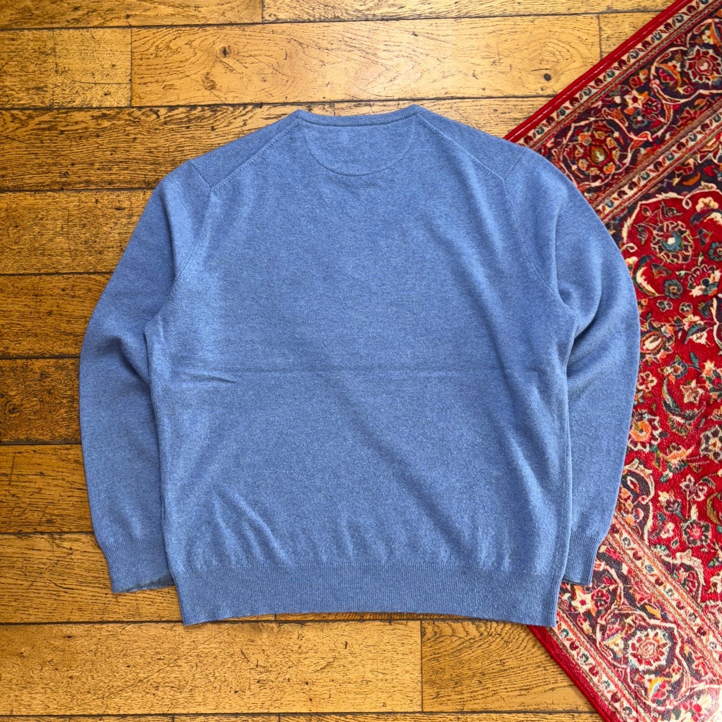 Vintage Ralph Lauren Blue Wool Knit Jumper - XL