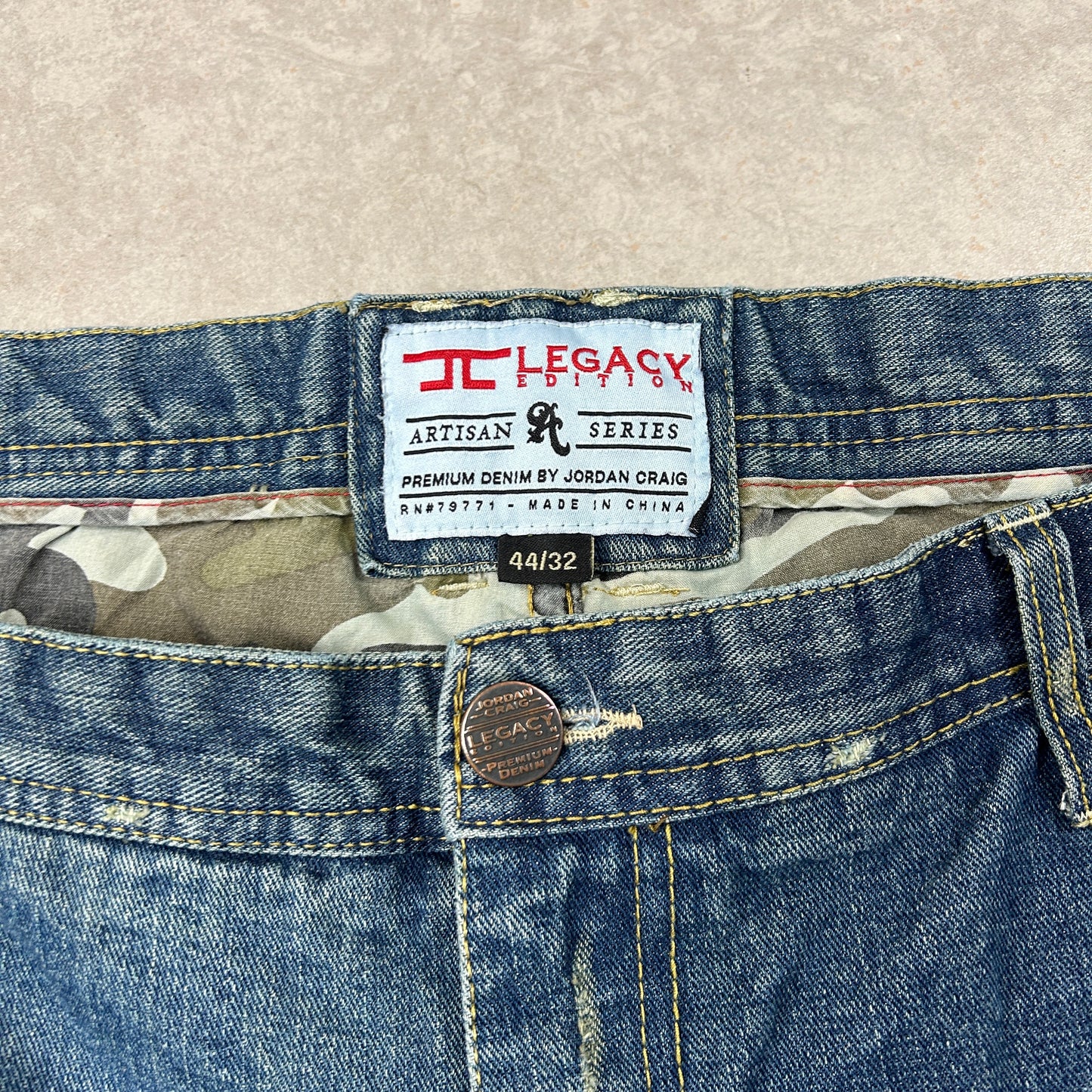 Vintage Embroidered Hip Hop Blue Baggy Jeans - 44