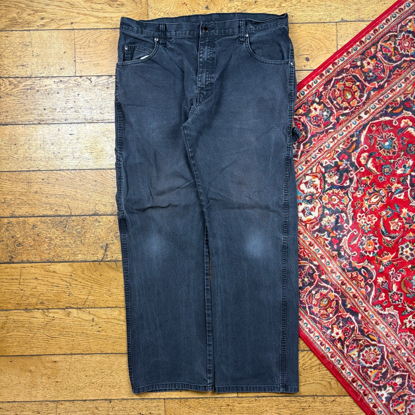 Vintage Dickies Grey Workwear Carpenter Baggy Trousers - 34