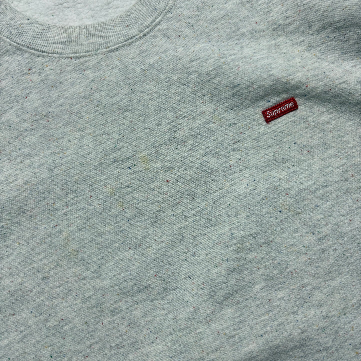 Vintage Supreme Mini Box Logo Boxy Grey Embroidered Sweatshirt - L