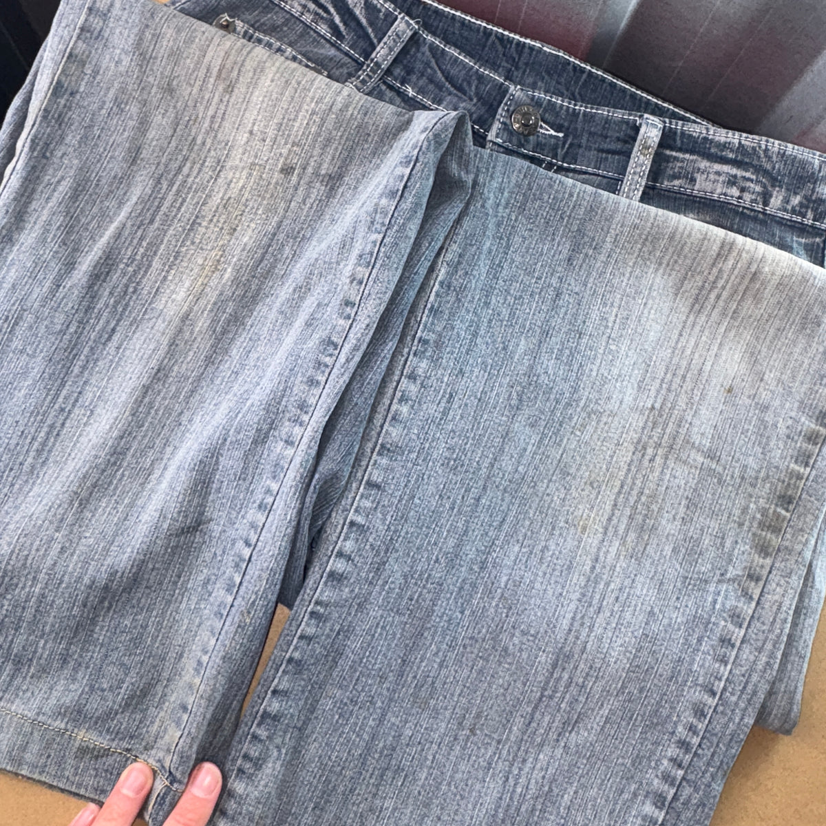 Embroidered Blue Japanese Denim Hip Hop Y2K Baggy Jeans - 32S