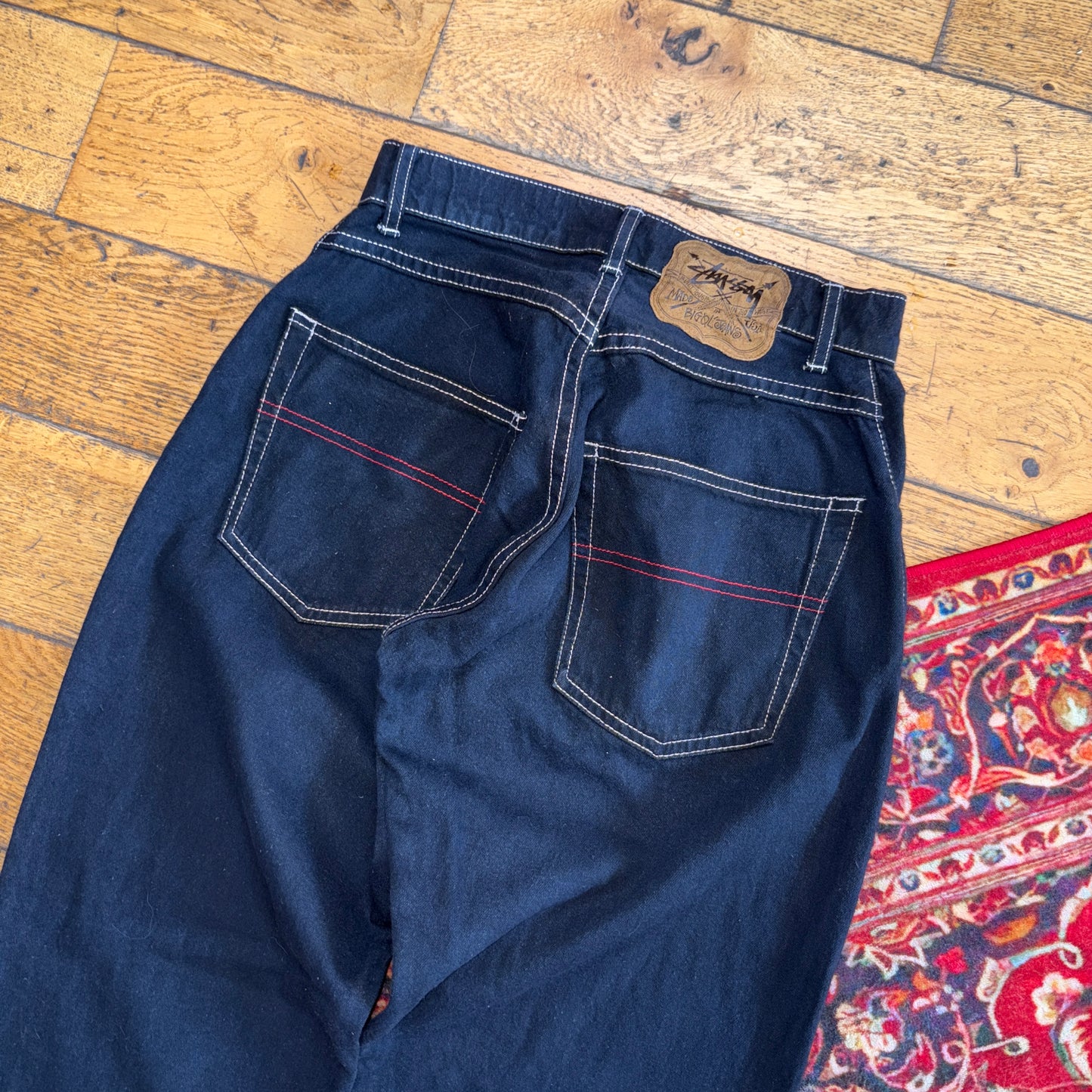 Stussy Black Big Ol' Straight Relaxed Jeans - 26R