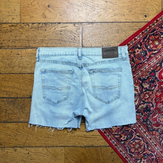 Vintage Levis Blue Baggy Denim Mini Shorts - Size 14