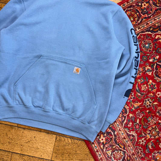 Vintage Carhartt Blue Hoodie Sweatshirt - XL