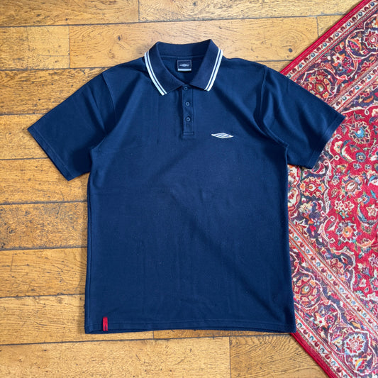Vintage Umbro Embroidered Navy Polo Shirt - M