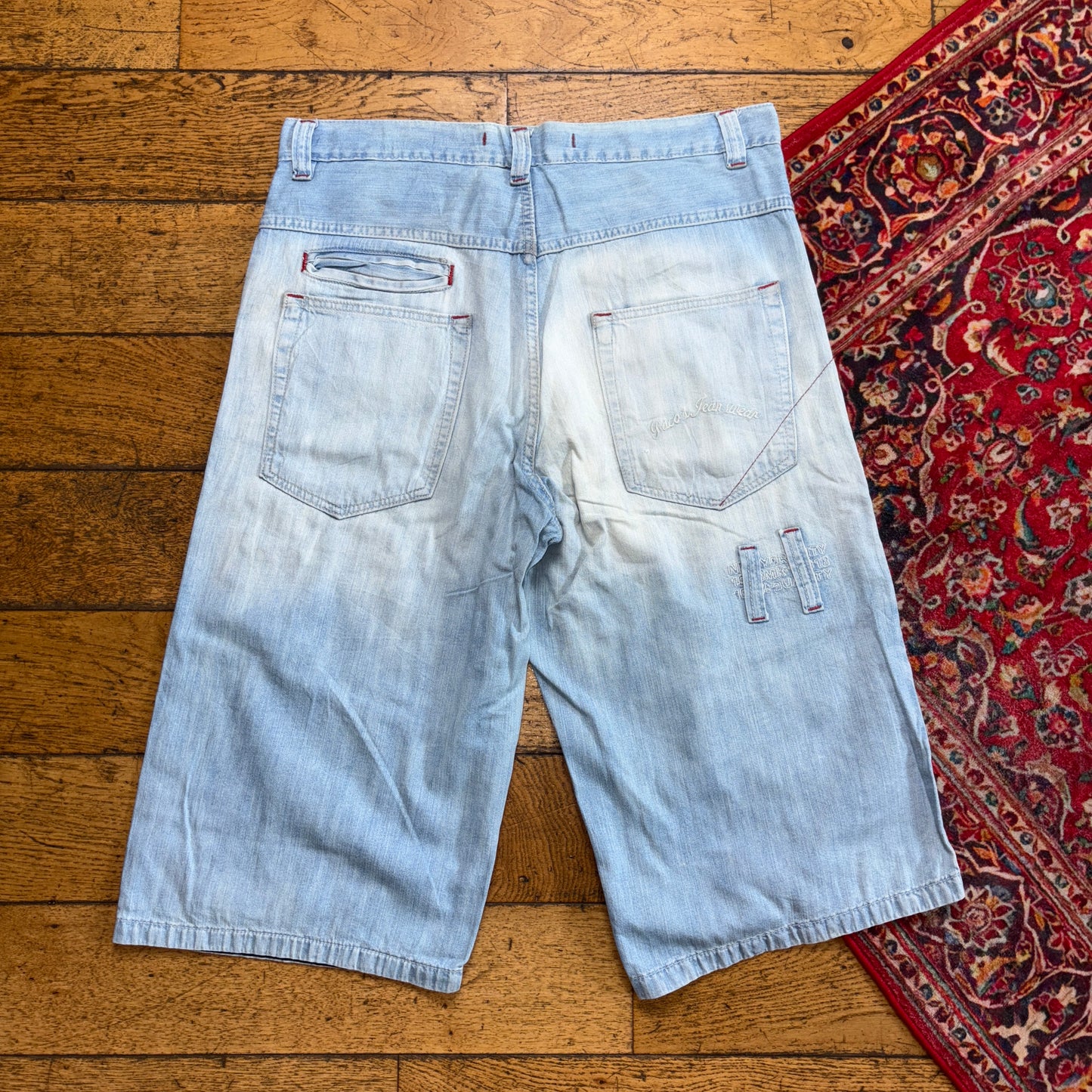 Vintage Blue Paco Jeans Embroidered Y2K Hip Hop Jeans Shorts Jorts - 36