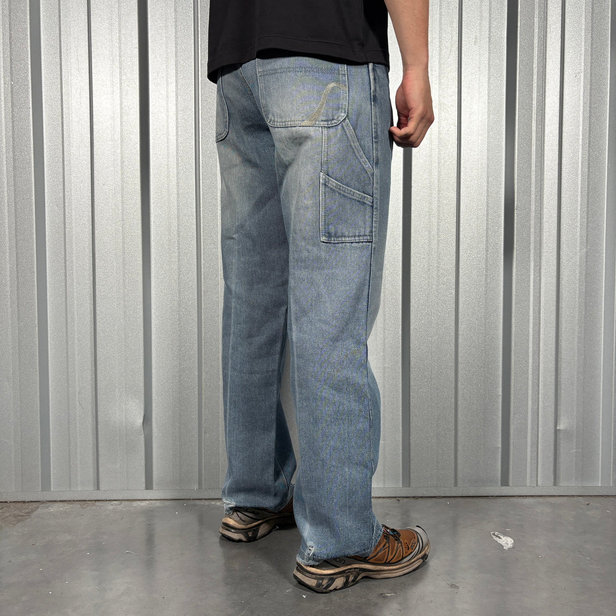 Vintage Don Y2K Embroidered Hip Hop Blue Baggy Jeans - 32S