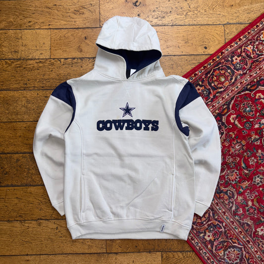 Vintage NFL Dallas Cowboys Grey Navy Hoodie Embroidered Sweatshirt - XS