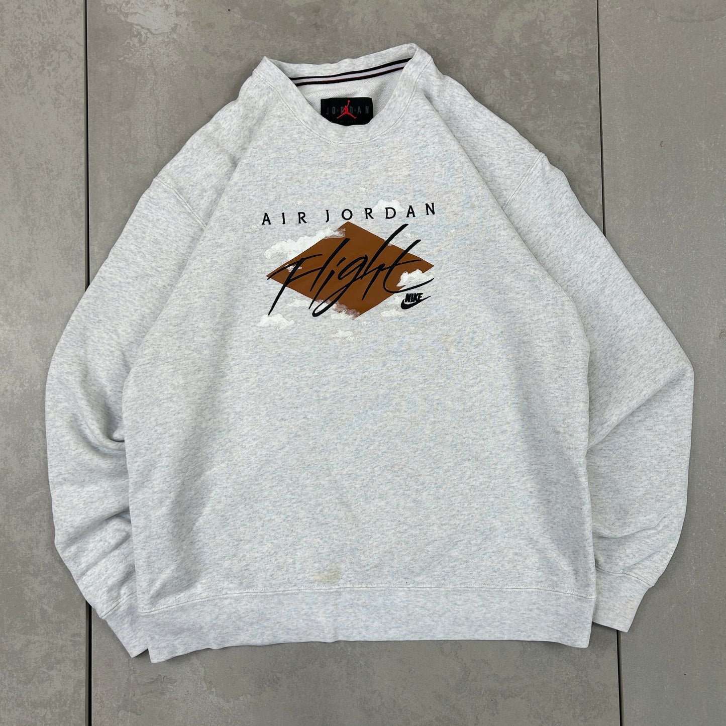 Vintage 00s Nike Air Jordan Grey Embroidered Sweatshirt - M