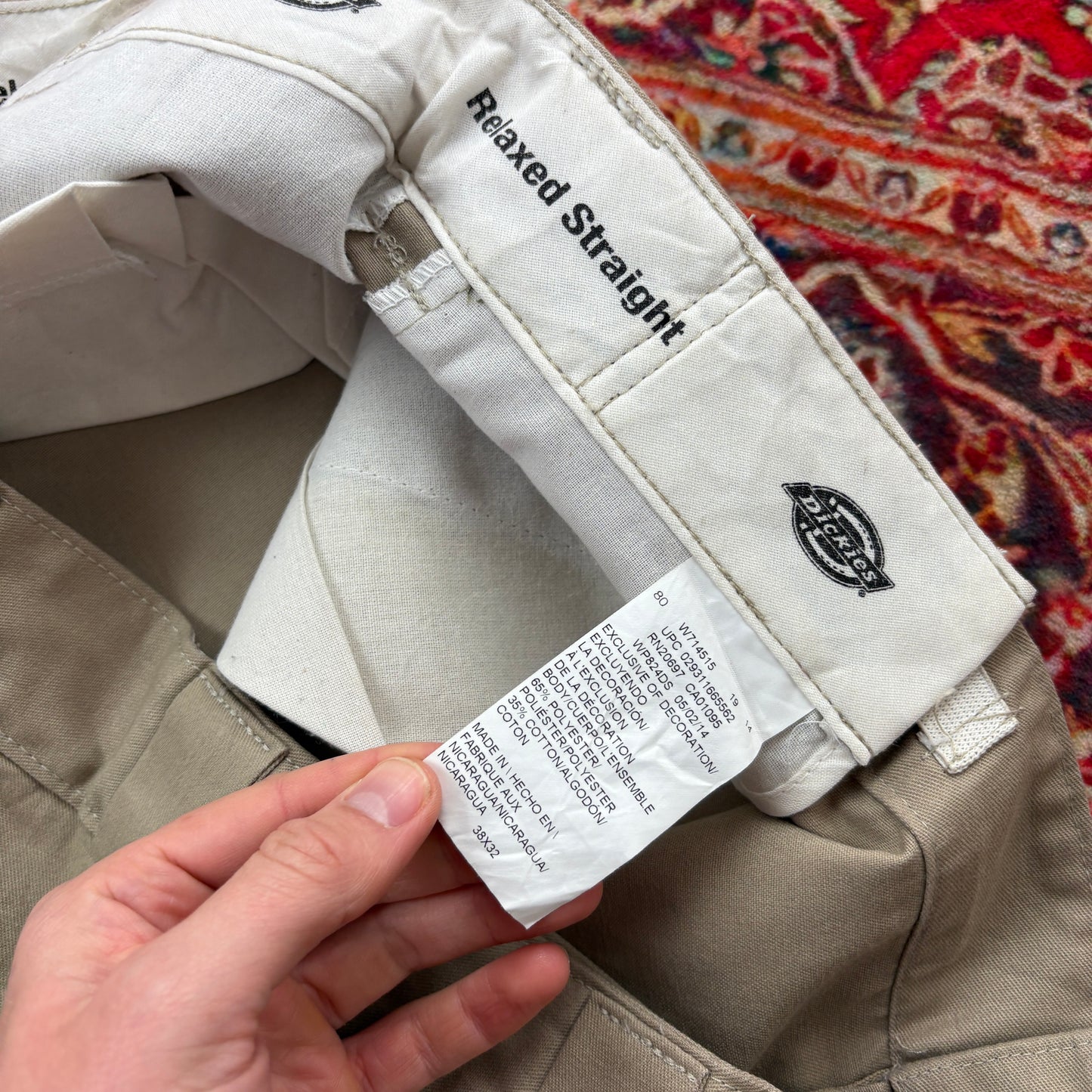 Vintage Dickies 874 Cream Baggy Skate Chino Trousers - 38