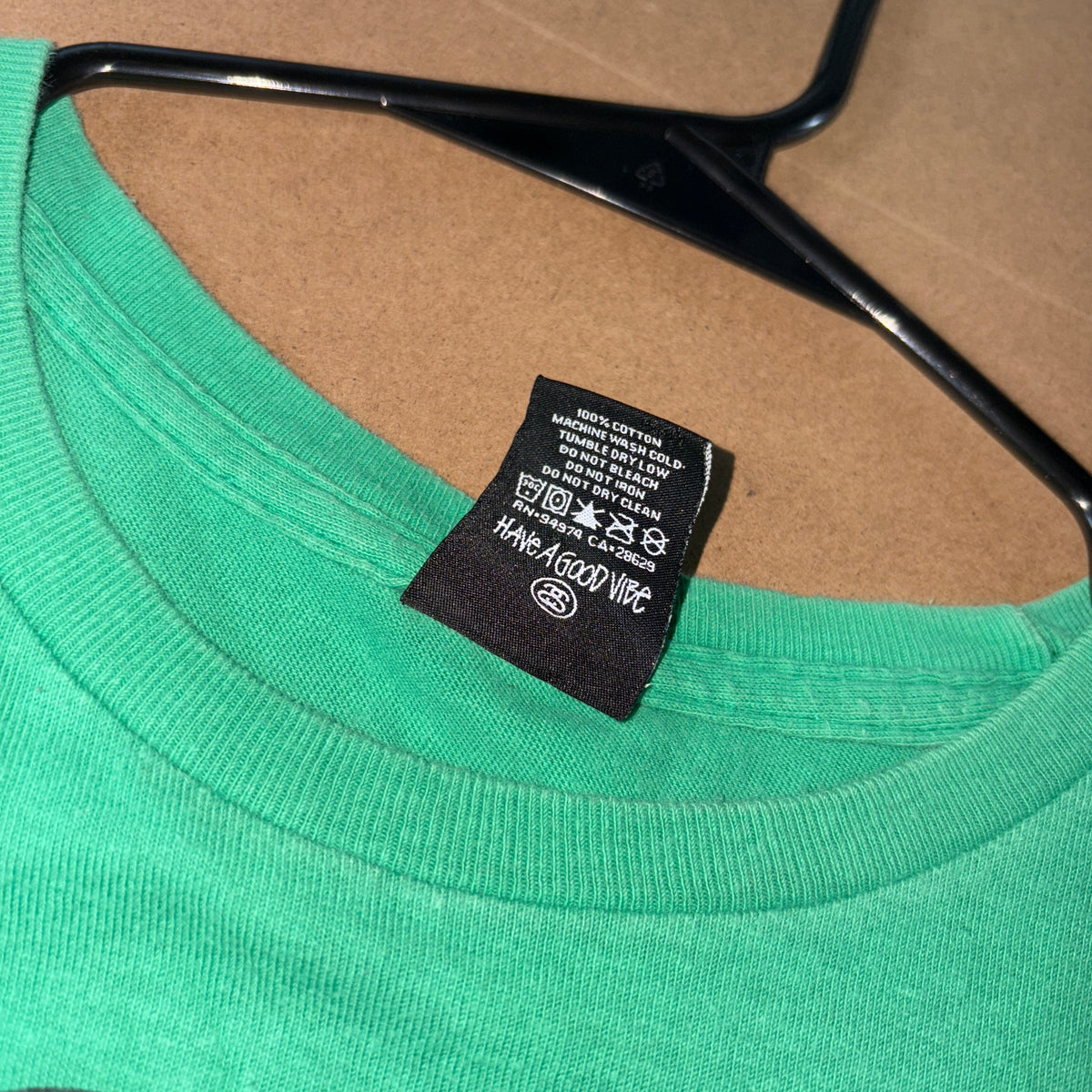 Stussy Green Graphic Embroidered T Shirt - XS