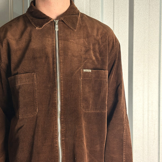 Vintage Calvin Klein Brown Corduroy Harrington Jacket - L