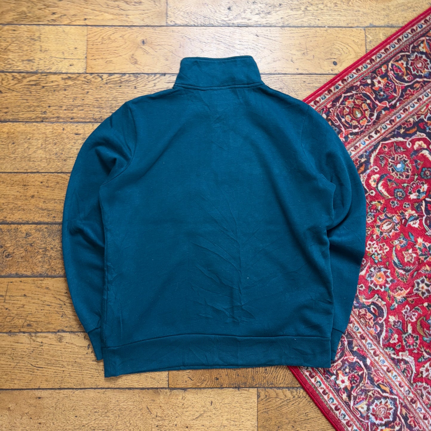Vintage 90s Fila Green Quarter Zip Embroidered Sweatshirt - S