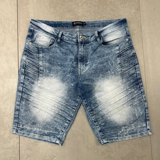 Vintage Hip Hop Baggy Blue Shorts Jorts - 36