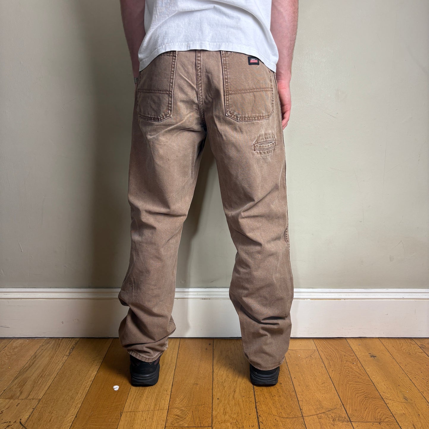 Vintage Dickies Workwear Brown Carpenter Baggy Trousers - 34L