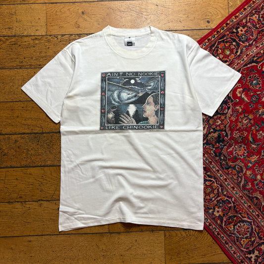 Vintage White Fishing Single Stitch Graphic T-Shirt - S