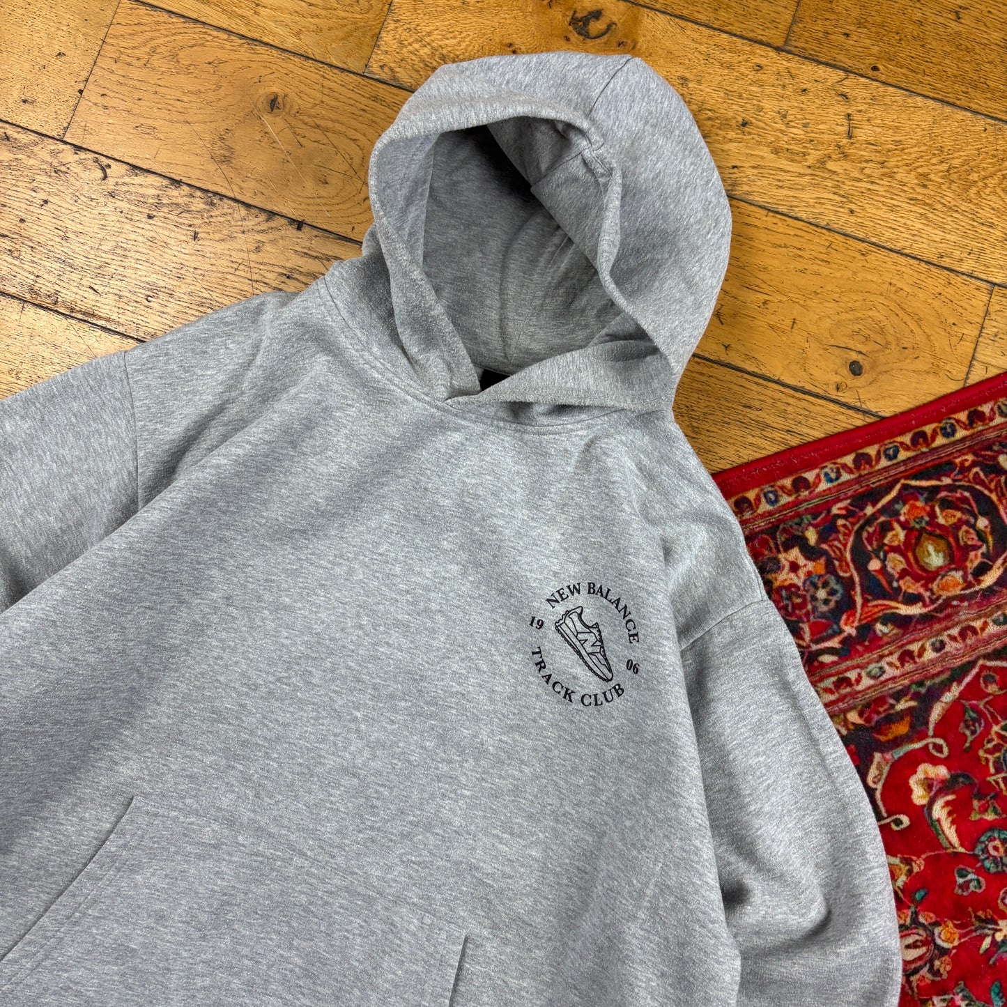 Vintage New Balance Grey Hoodie Sweatshirt - L