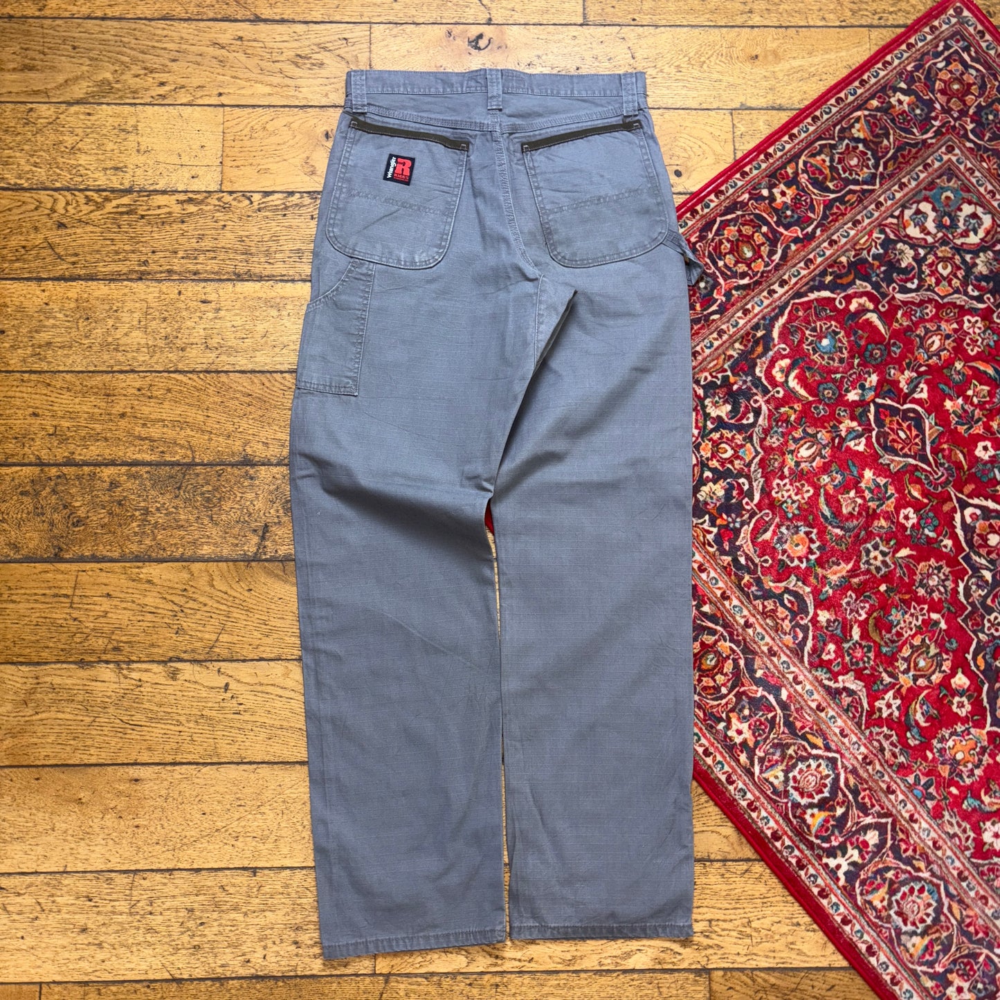 Vintage Wrangler Grey Carpenter Workwear Baggy Trousers - 32L