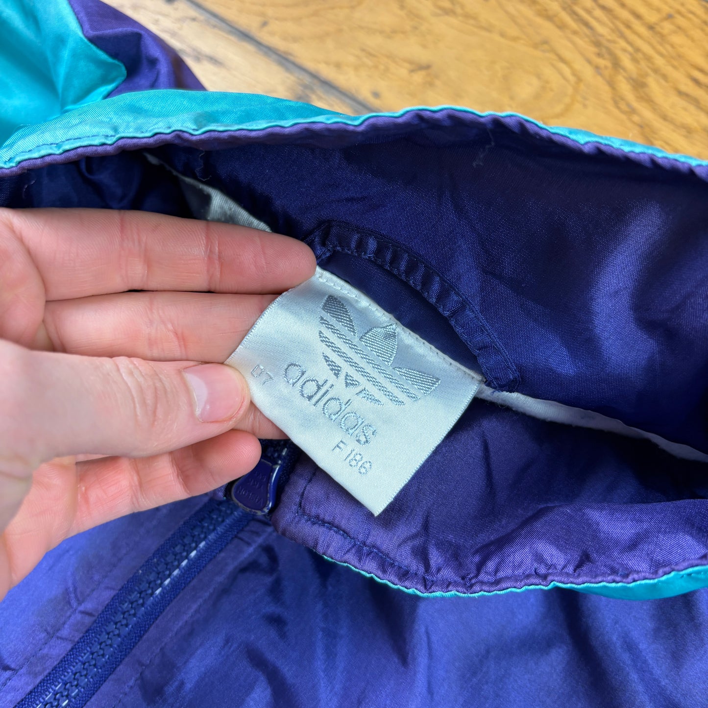 Vintage Adidas Purple Blue 80s Tracksuit Track Shell Windbreaker Jacket - XL