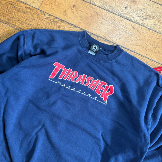 Vintage Thrasher Navy Skate Sweatshirt - 2XL