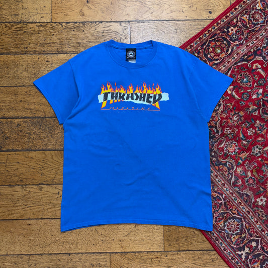 Vintage Thrasher Blue Skate Graphic T-Shirt - M