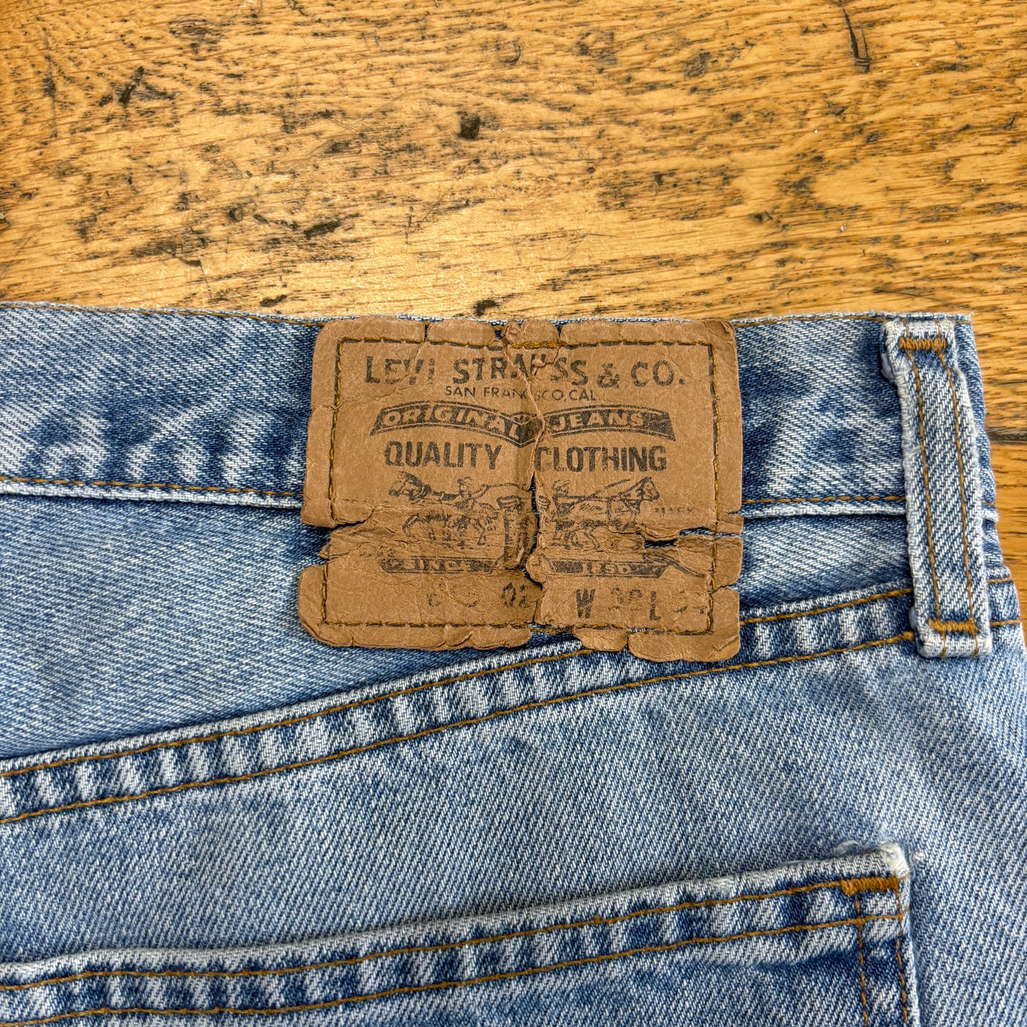 Vintage Levis 615 Orange Tab Straight Blue Denim Jeans - 38L
