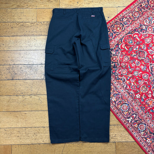 Vintage Dickies 874 Black Cargo Baggy Skate Trousers - 34