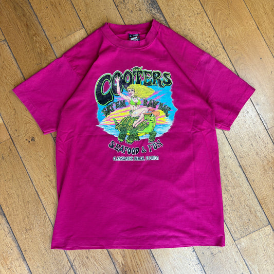 Vintage 90s Cooters Funny Bar Pink Turtle Single Stitch Graphic T-Shirt - S