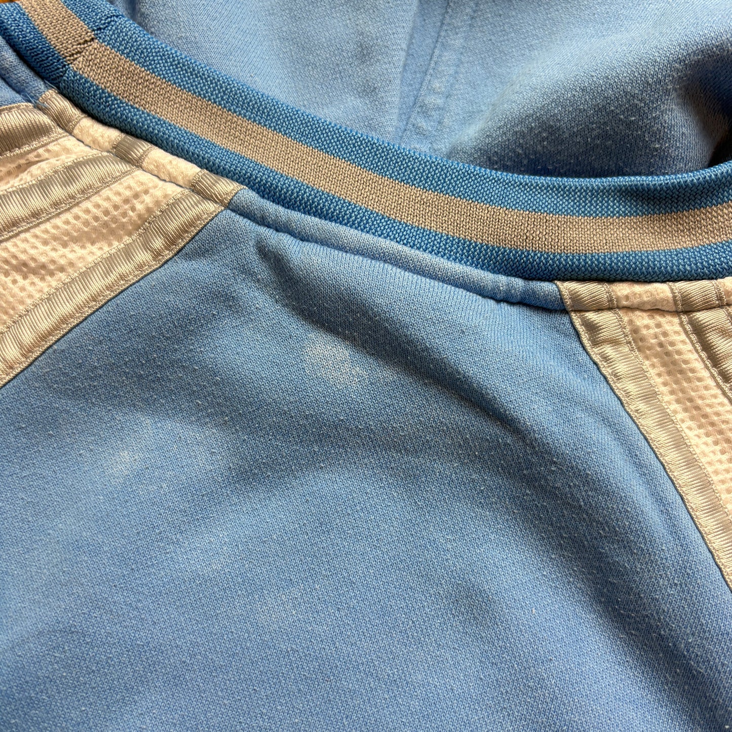 Vintage 90s Adidas Basketball Blue Embroidered Hoodie Sweatshirt - L