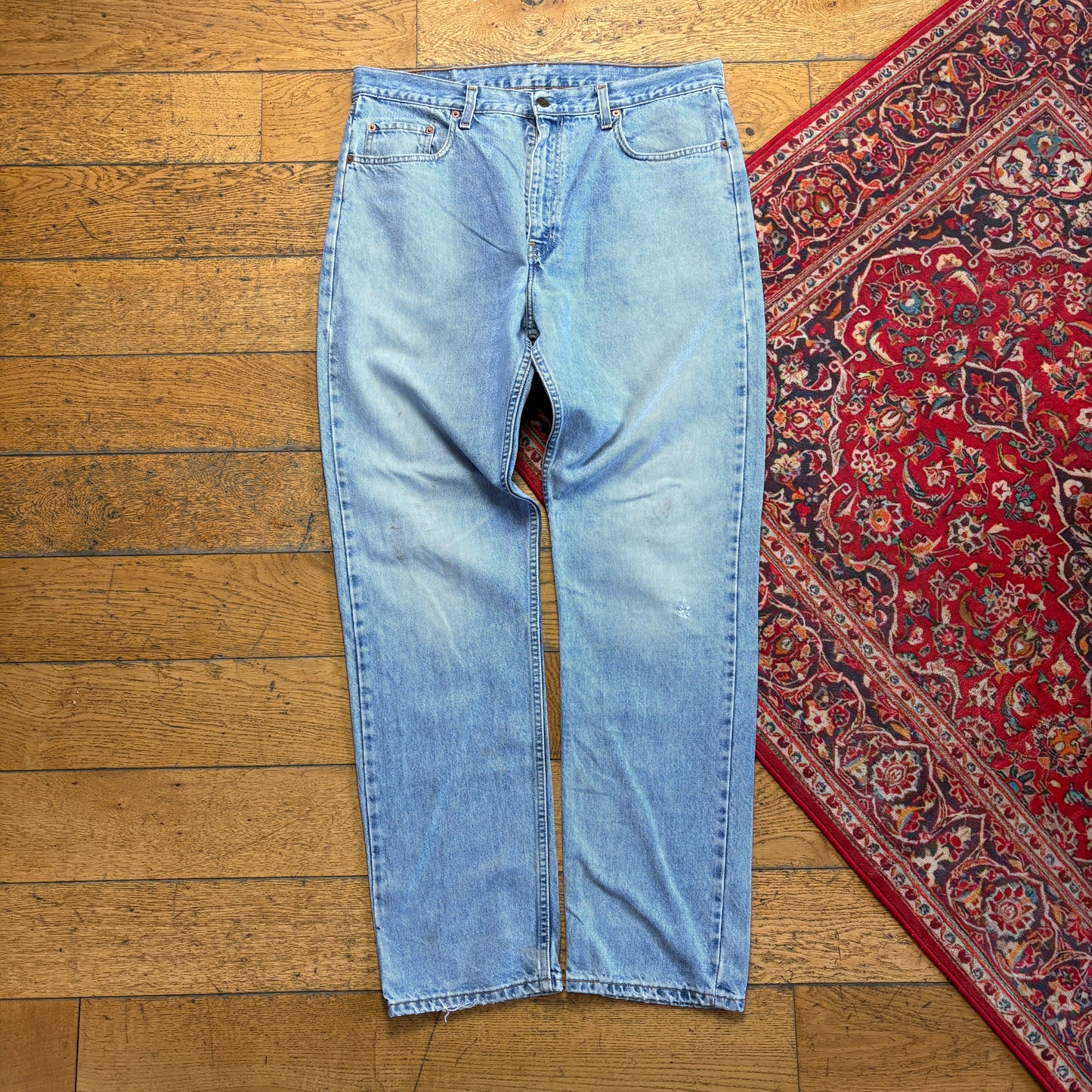 Vintage Levis 615 Orange Tab Straight Blue Denim Jeans - 38L