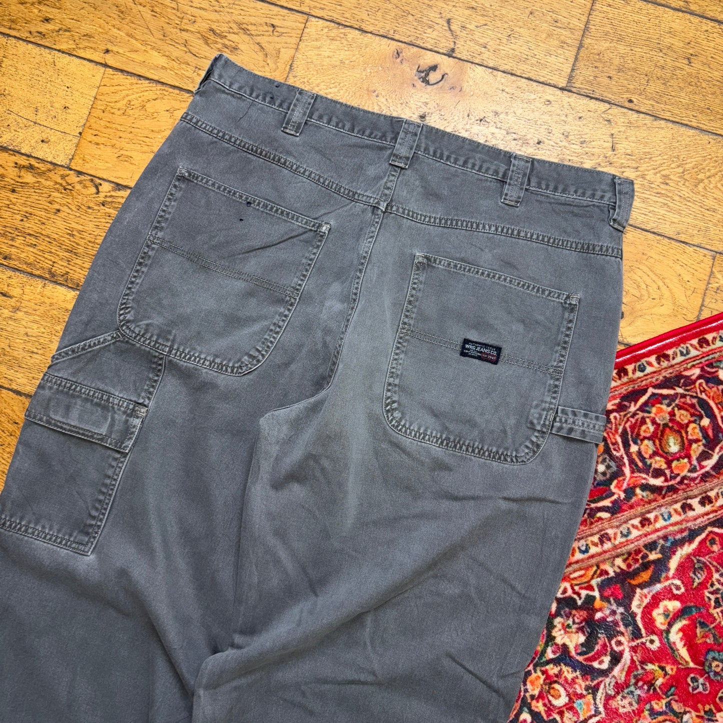 Vintage Wrangler Grey Carpenter Workwear Baggy Trousers - 38L