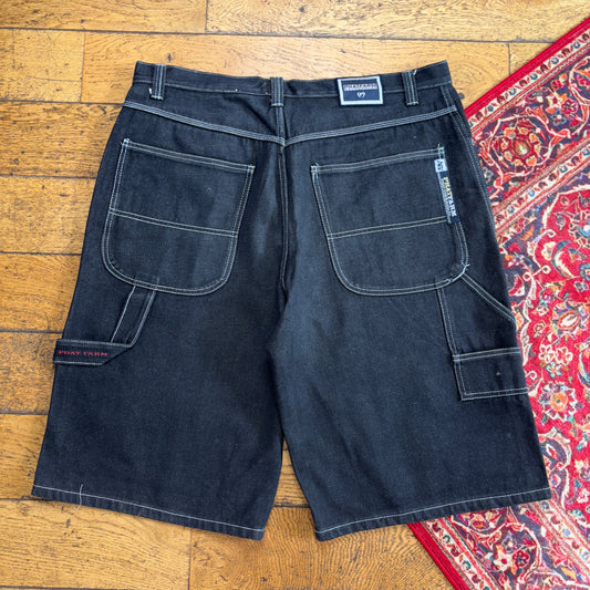 Vintage Phat Farm Black Y2K Hip Hop Baggy Jeans Shorts Jorts - 40