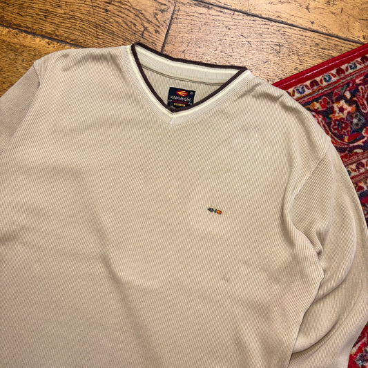 Vintage 90s Energie Skate Cream Brown Embroidered Sweatshirt - M